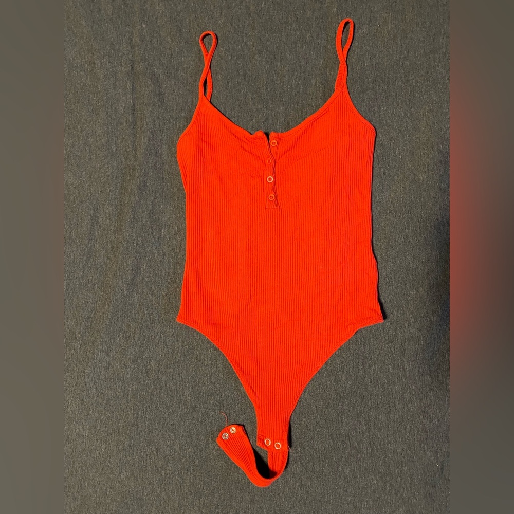 Red Henley Bodysuit